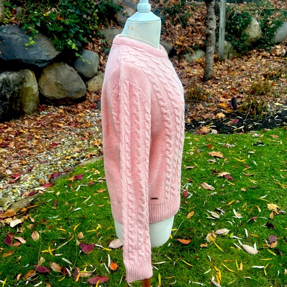 TOGGI EUROPEAN KNIT HEATHERED PINK ๐ฏ LAMBSWOOL CABLEKNIT SWEATER - L -NEW ! ๐โ๏ธ - Picture 6 of 9